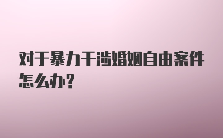 对于暴力干涉婚姻自由案件怎么办？