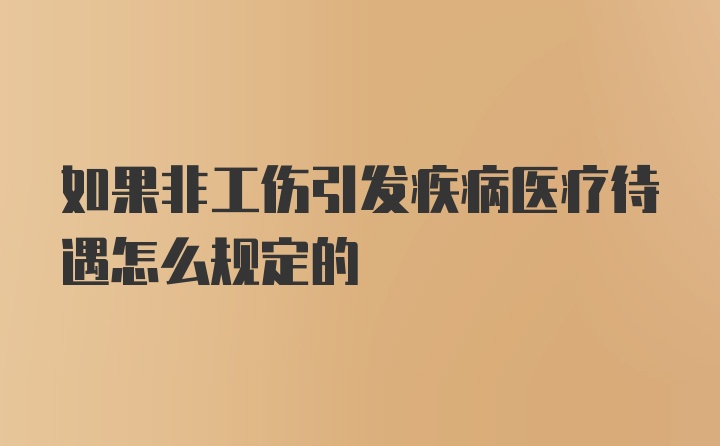 如果非工伤引发疾病医疗待遇怎么规定的