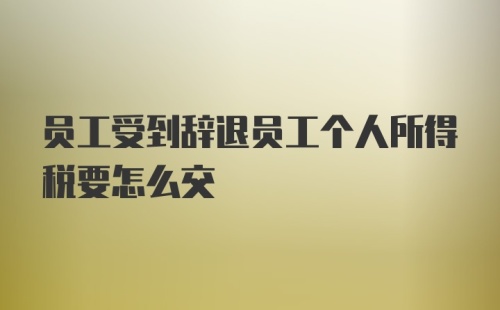 员工受到辞退员工个人所得税要怎么交