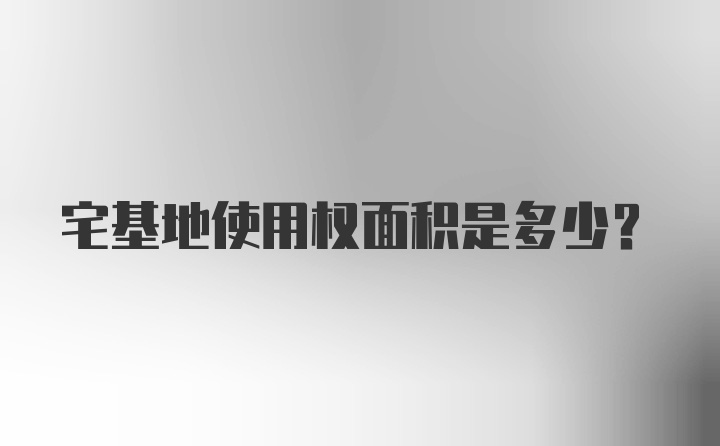 宅基地使用权面积是多少？