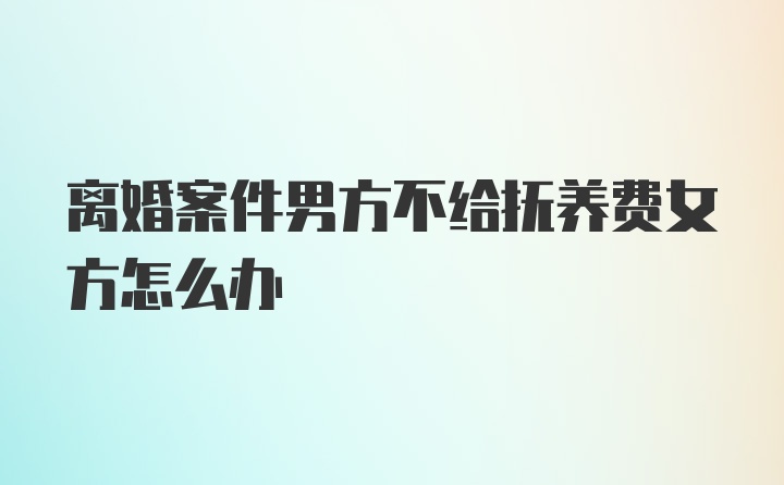 离婚案件男方不给抚养费女方怎么办