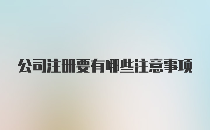 公司注册要有哪些注意事项