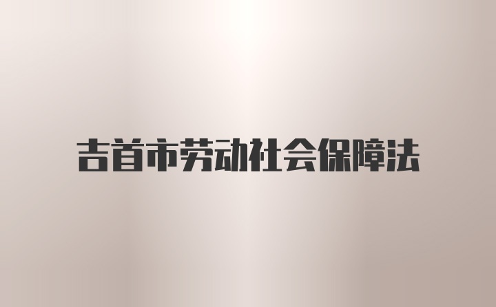 吉首市劳动社会保障法