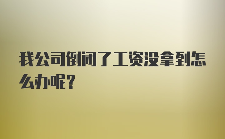 我公司倒闭了工资没拿到怎么办呢？