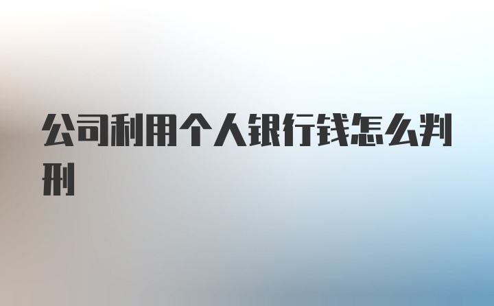 公司利用个人银行钱怎么判刑