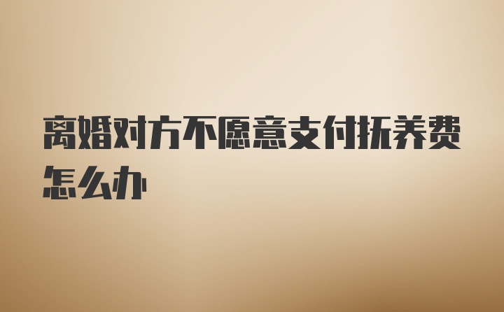 离婚对方不愿意支付抚养费怎么办