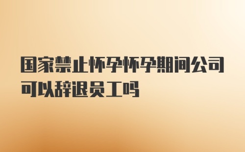 国家禁止怀孕怀孕期间公司可以辞退员工吗