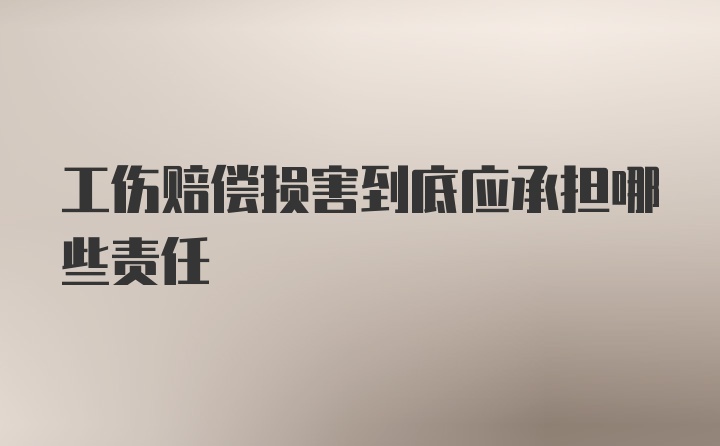 工伤赔偿损害到底应承担哪些责任