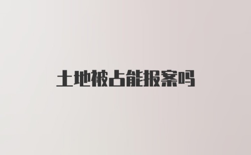 土地被占能报案吗