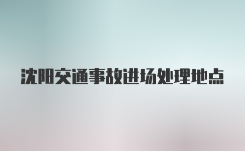 沈阳交通事故进场处理地点