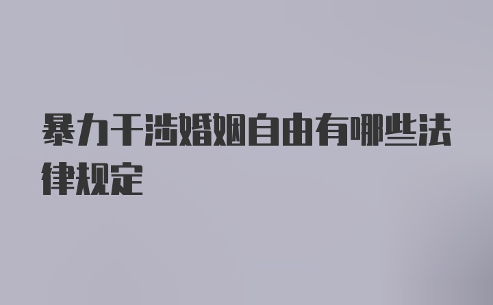 暴力干涉婚姻自由有哪些法律规定