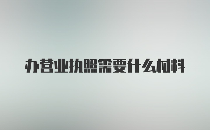 办营业执照需要什么材料