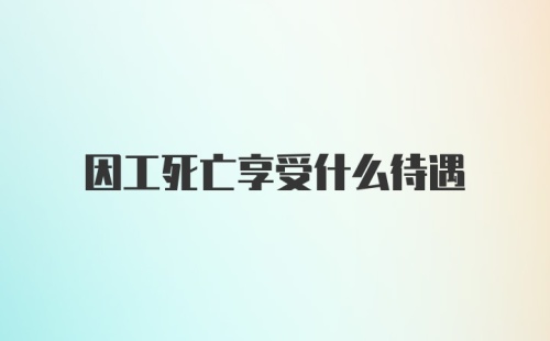 因工死亡享受什么待遇