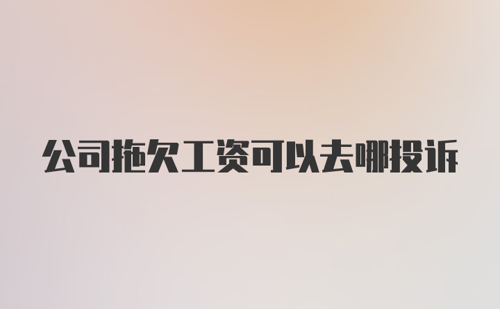 公司拖欠工资可以去哪投诉