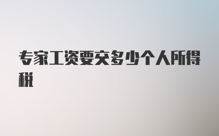 专家工资要交多少个人所得税