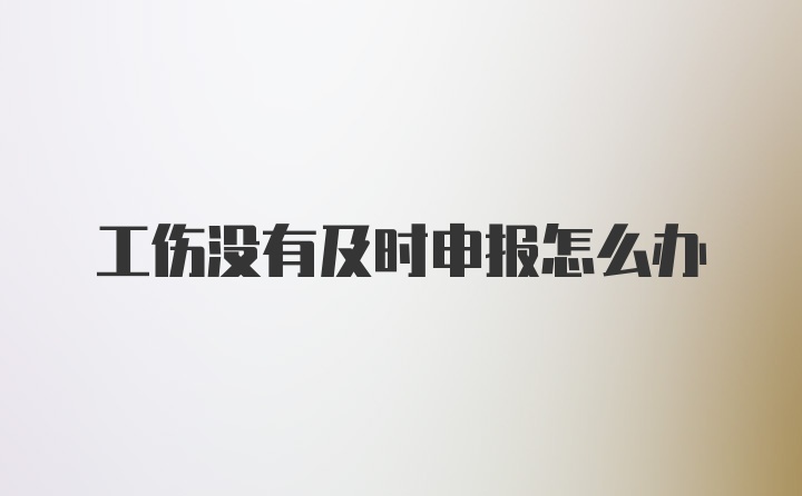 工伤没有及时申报怎么办