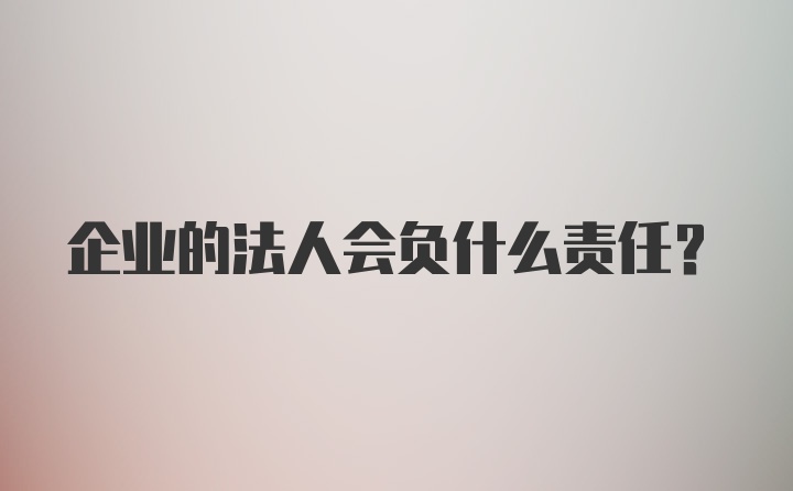 企业的法人会负什么责任？