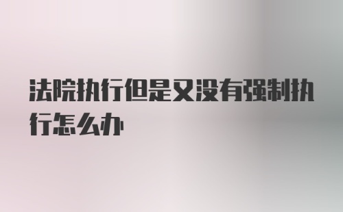 法院执行但是又没有强制执行怎么办