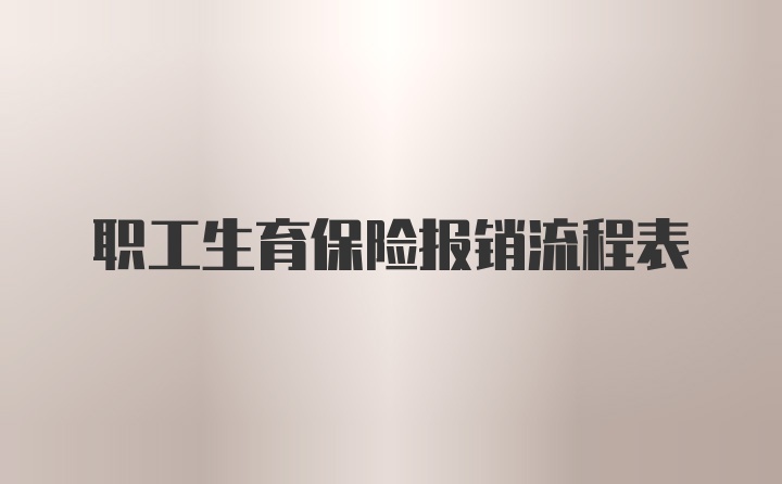 职工生育保险报销流程表