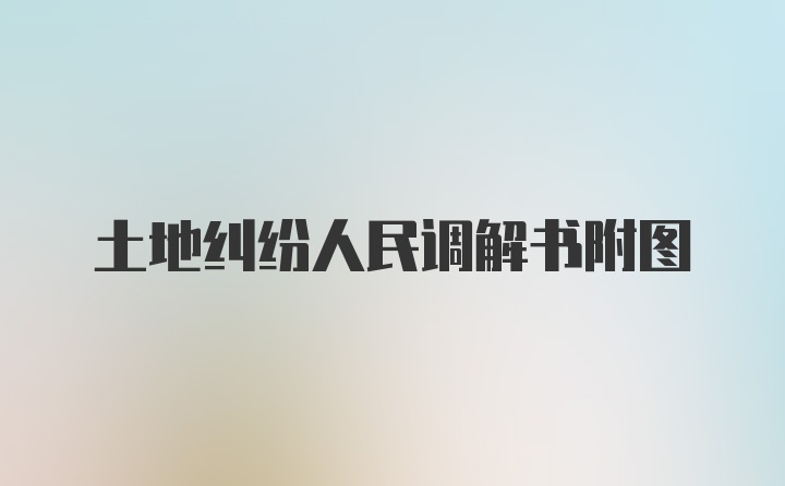 土地纠纷人民调解书附图