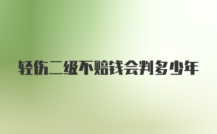 轻伤二级不赔钱会判多少年