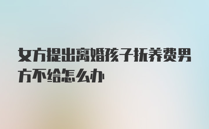 女方提出离婚孩子抚养费男方不给怎么办