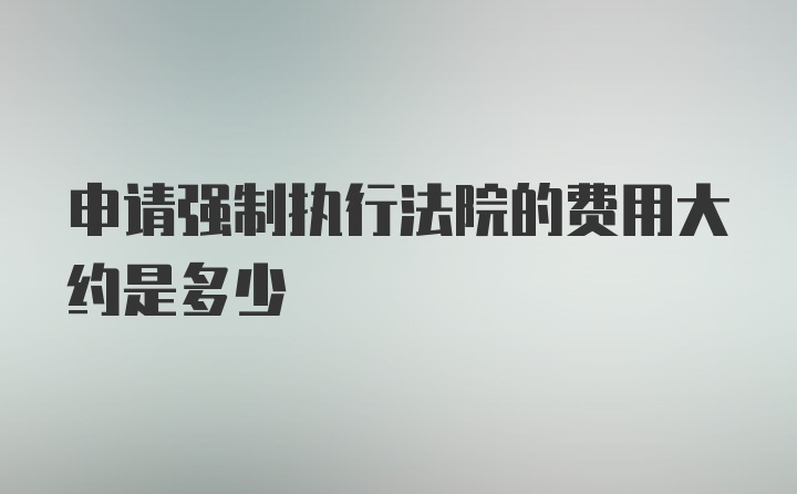 申请强制执行法院的费用大约是多少