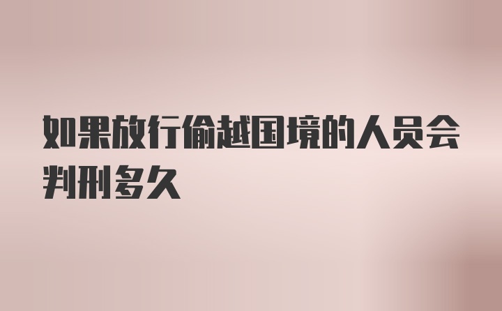 如果放行偷越国境的人员会判刑多久