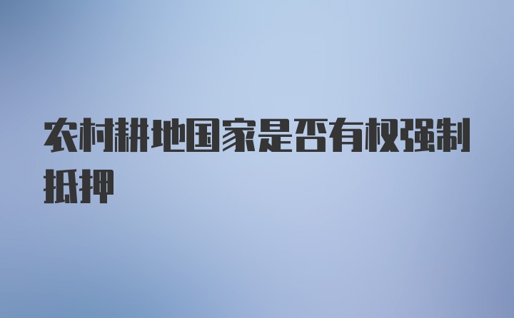 农村耕地国家是否有权强制抵押