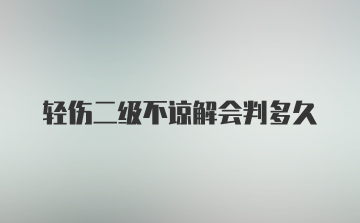 轻伤二级不谅解会判多久