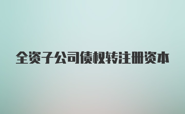 全资子公司债权转注册资本