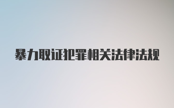 暴力取证犯罪相关法律法规