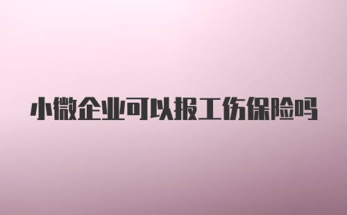 小微企业可以报工伤保险吗