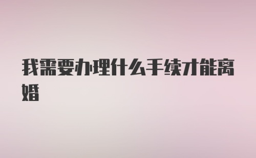 我需要办理什么手续才能离婚