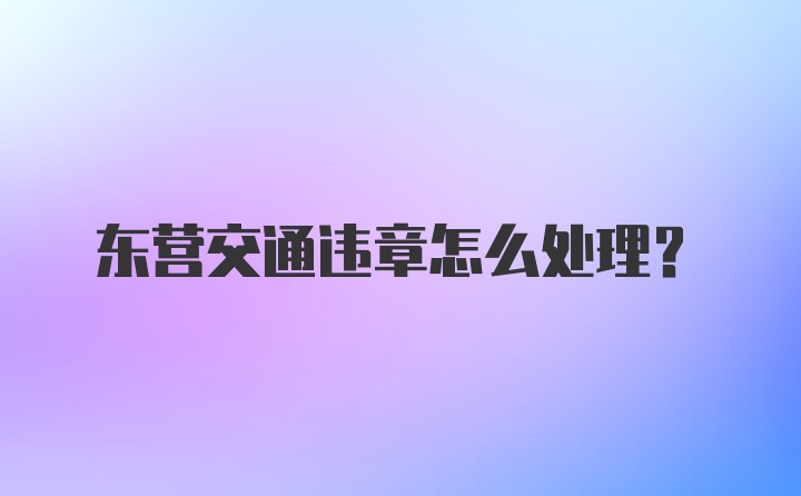 东营交通违章怎么处理？