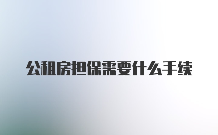 公租房担保需要什么手续