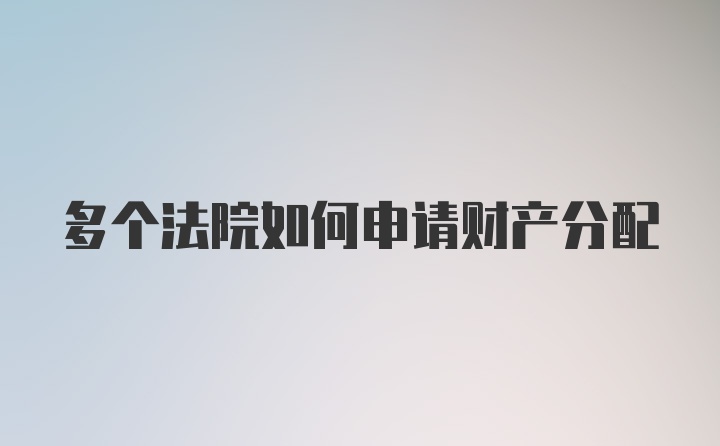 多个法院如何申请财产分配