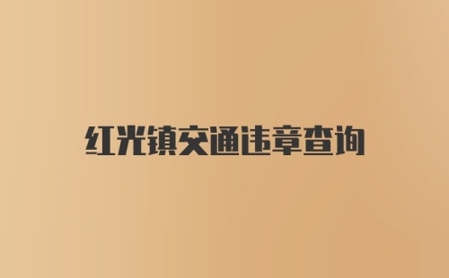 红光镇交通违章查询