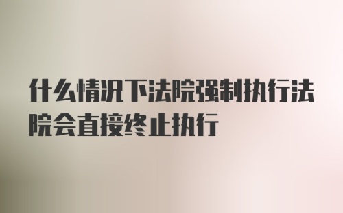 什么情况下法院强制执行法院会直接终止执行