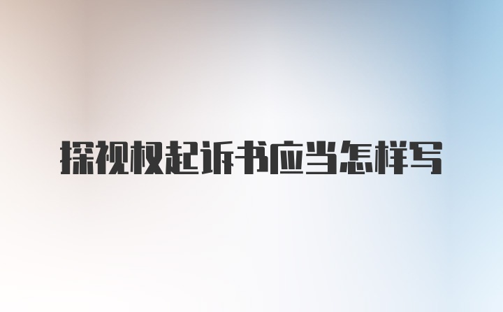 探视权起诉书应当怎样写