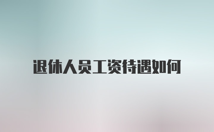 退休人员工资待遇如何