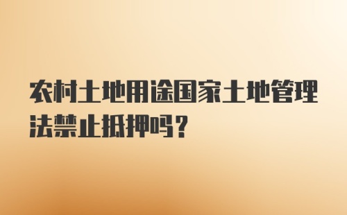 农村土地用途国家土地管理法禁止抵押吗?