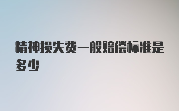 精神损失费一般赔偿标准是多少