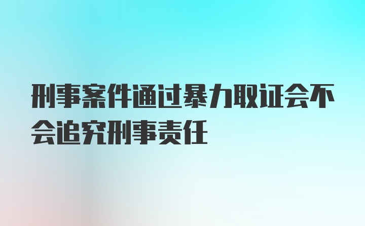 刑事案件通过暴力取证会不会追究刑事责任