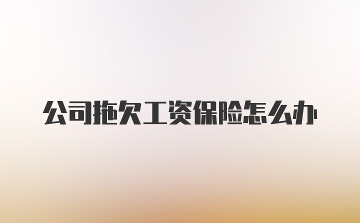 公司拖欠工资保险怎么办