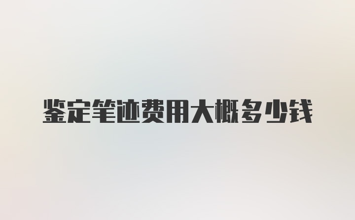 鉴定笔迹费用大概多少钱