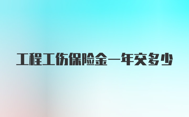 工程工伤保险金一年交多少