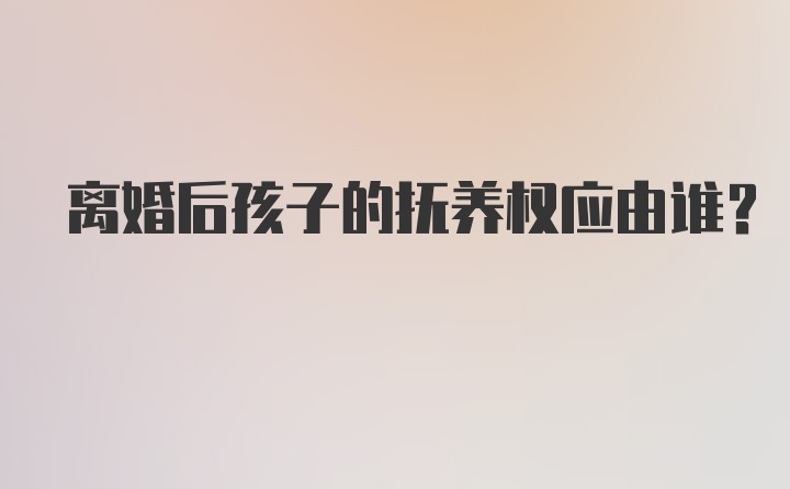 离婚后孩子的抚养权应由谁？