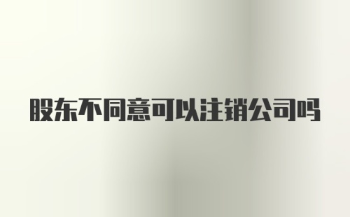 股东不同意可以注销公司吗