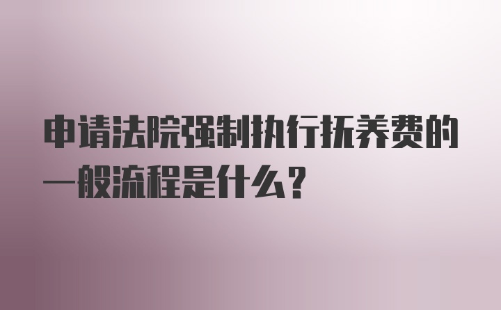 申请法院强制执行抚养费的一般流程是什么?